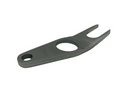 A gray steel jockey shift plate for a vehicle's transmission system.
